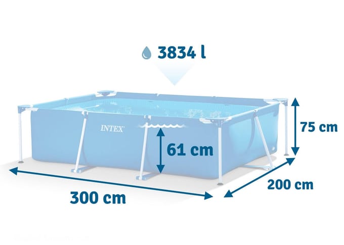 Frame tuinzwembad 300 x 200 x 75 cm 2 in 1 INTEX 28272