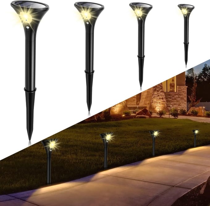 Draadloze WiFi Buitenlampen met Bewegingssensor - Set van 4 - IP65 Waterdicht voor Tuin en Oprit