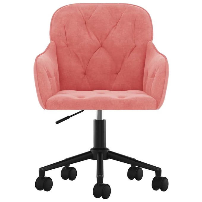 vidaXL Kantoorstoel draaibaar fluweel roze