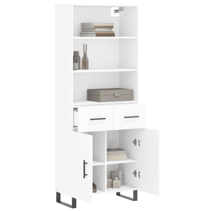 vidaXL Hoge kast 69,5x34x180 cm bewerkt hout wit