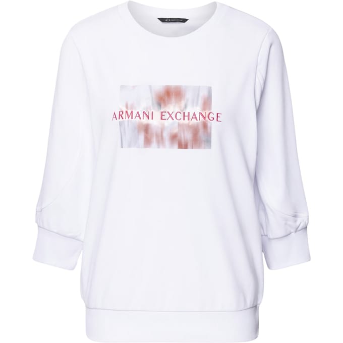 Armani Exchange Dames 3/4 Mouwen Sweatshirt (Wit)