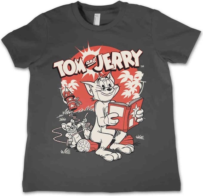 Tom And Jerry Kinder Tshirt -Kids tm 8 jaar- Vintage Comic Grijs