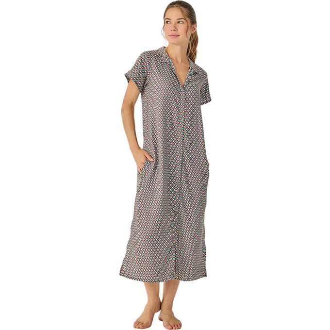 Dames Zomer Lange Korte Mouwen Nachthemd JJB39