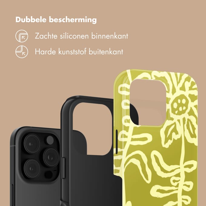 Selencia Hoesje - Geschikt voor Apple iPhone 16 Pro - Backcover - Chalky Bloom