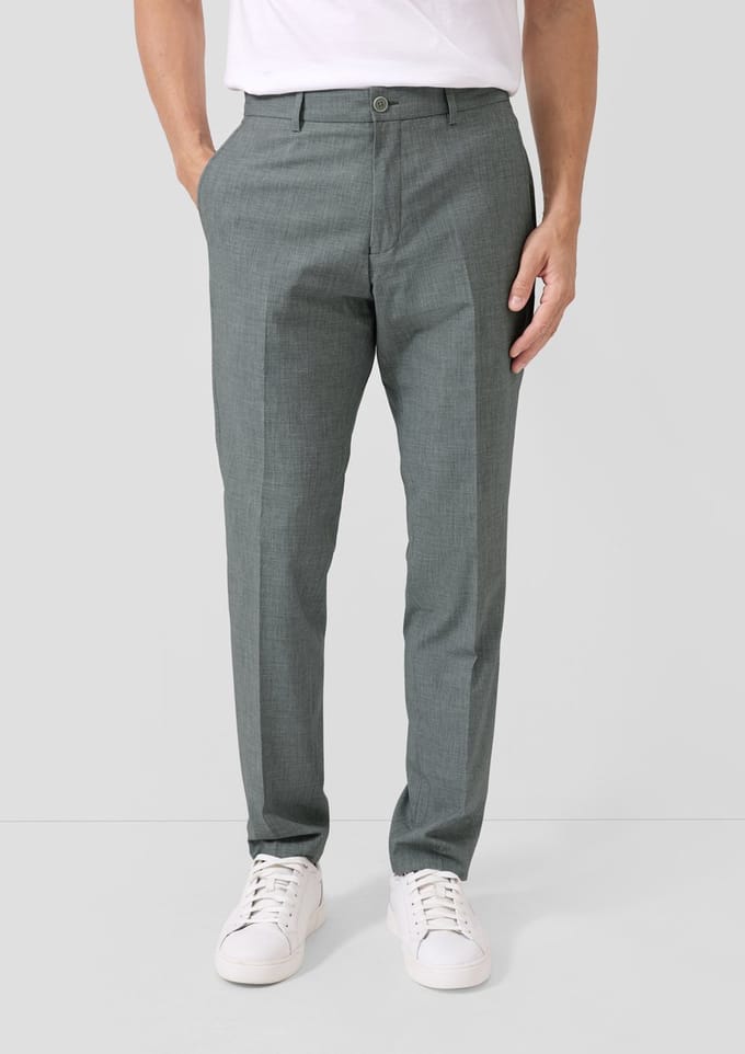 pantalon regular fit met viscose