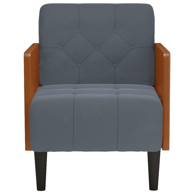 vidaXL - Fauteuil - met - armleuningen - 55 - cm - fluweel - donkergrijs