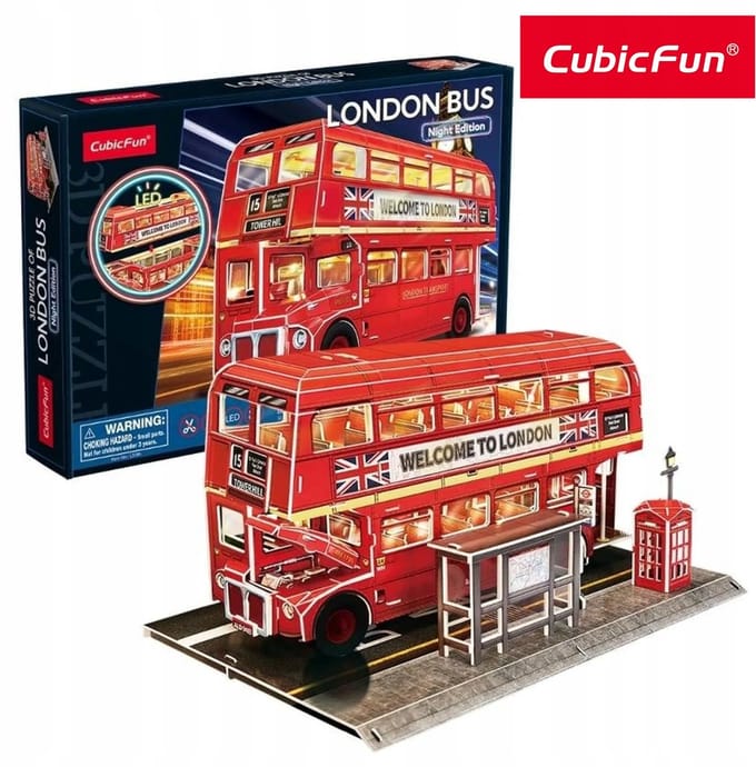 Cubic Fun 3D LED Londense dubbeldekkerbuspuzzel (161 stukjes)