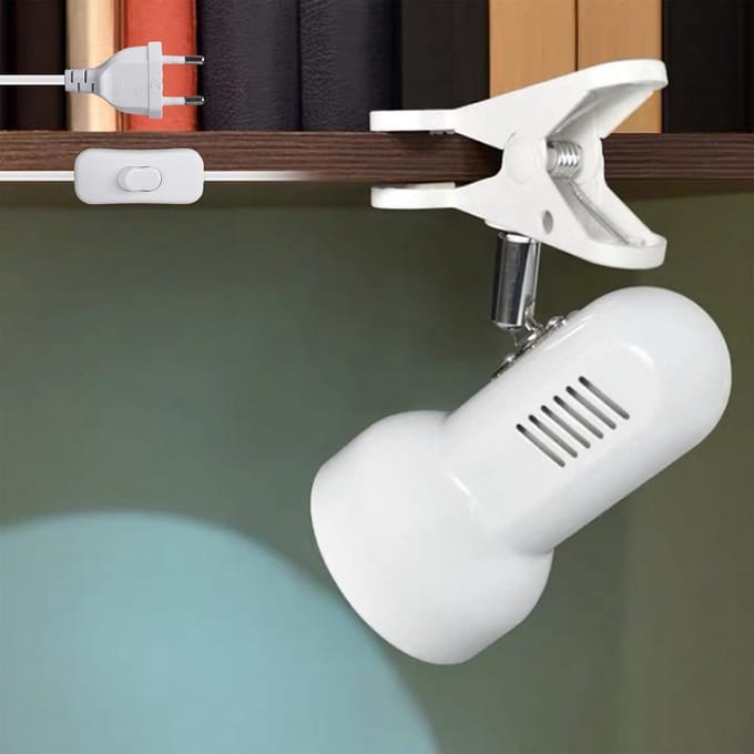 Verstelbare Klemlamp met E27 Fitting en EU-Stekker - Flexibele Bureaulampe voor Lezen en Werken