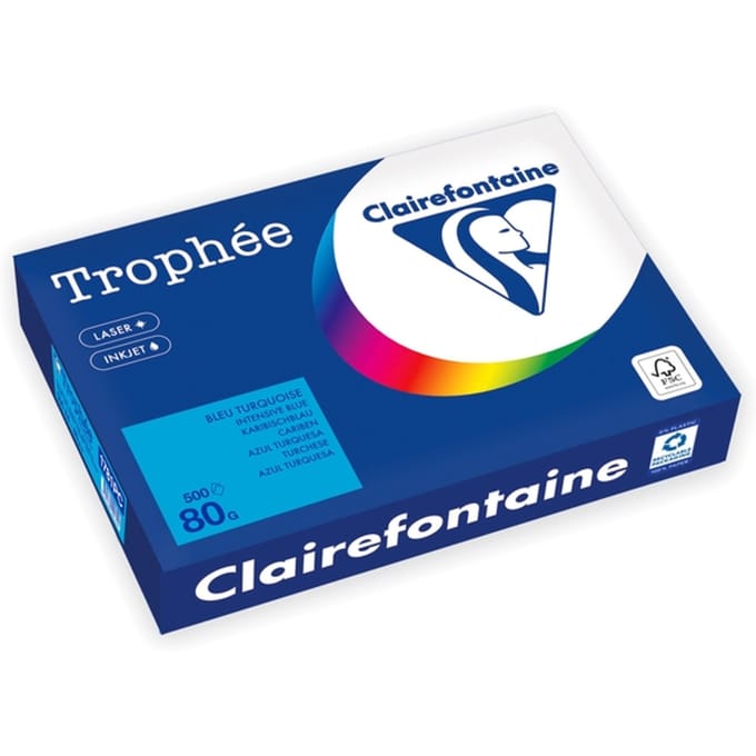 Kopieerpapier Trophée A4 80gr caribenblauw 500 vel