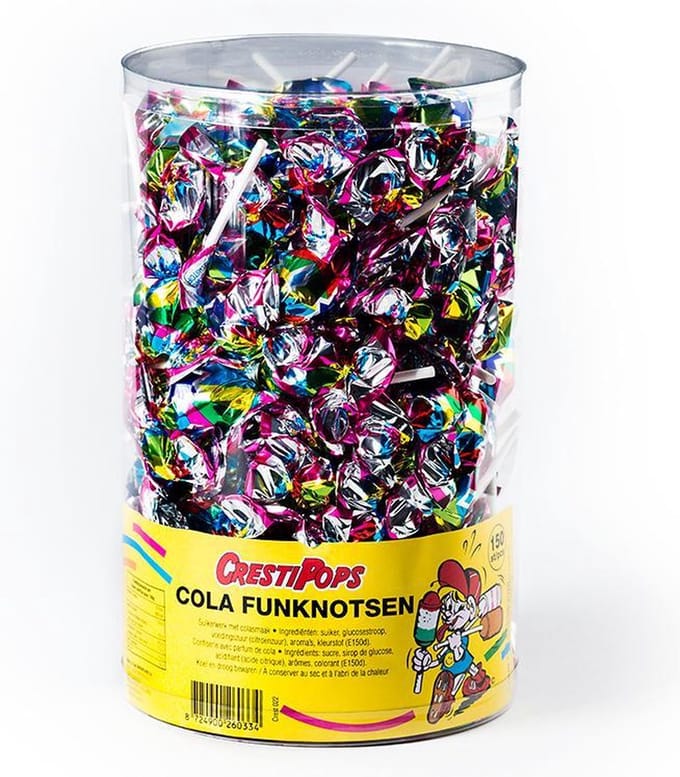 Cola Fun Pop Disco Lollies - Circa 150 Stuks