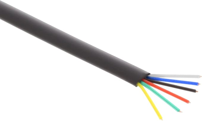 InLine® modulaire kabel, 6-aderig plat lint zwart, 100m ring