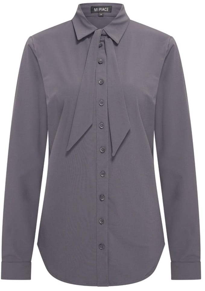 MI PIACE - Travel Blouse Bow Uni 202709 Dark Grey - Maat : M