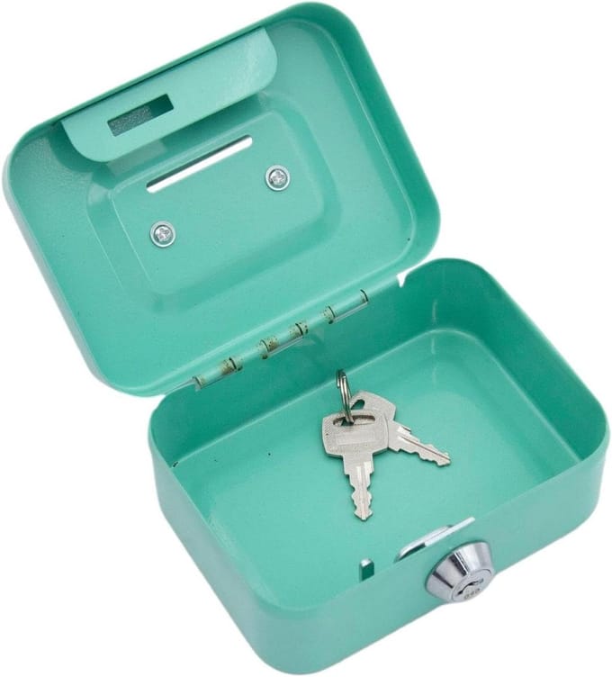 Kleine geldkluis - Mini safe - Veilige opslag - Stevig staal - 11.5 cm - Groen