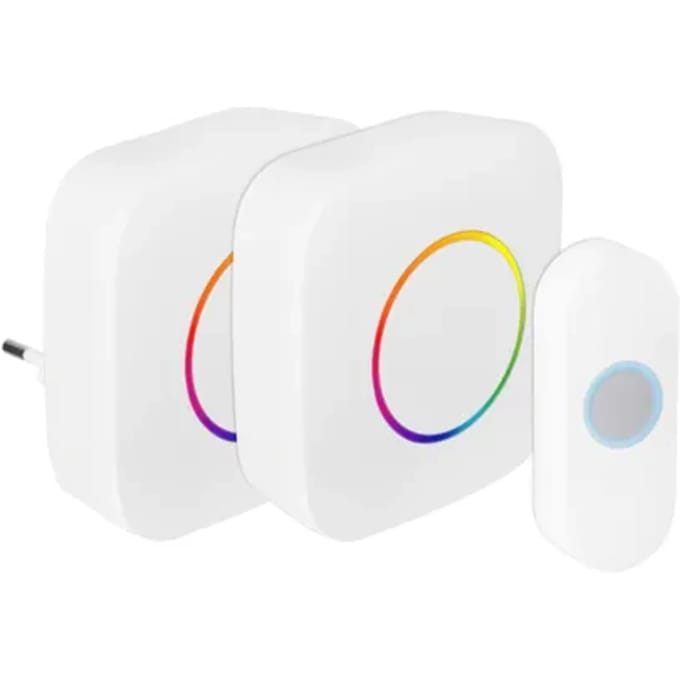 Exin Gong Set - Batterij/plug-in - Beldrukker - Rgb - Wit