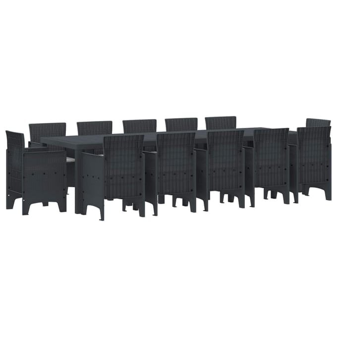 vidaXL - Tuin - Eettafel - Set - 13 - st - Antraciet - en - Lichtgrijs