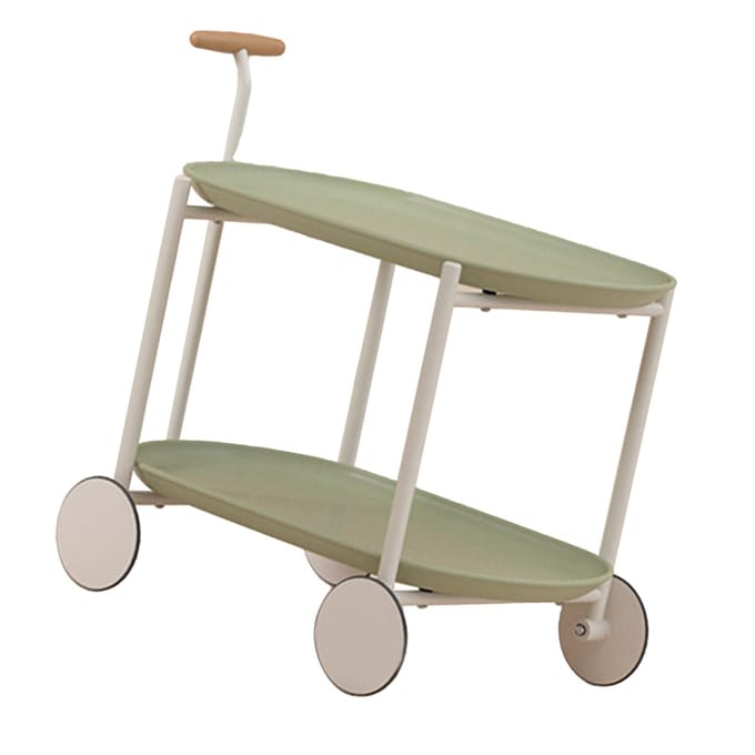 Chariot de Rangement à Roulettes Poignée Amovible Table d'Appoint pour Canapé pour Salon Chambre Vert Matcha vert