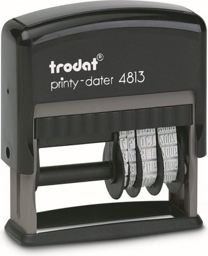 Trodat Printy 4813/D Rood - Stempels - Datum stempel Nederlands - Stempel afbeelding en tekst