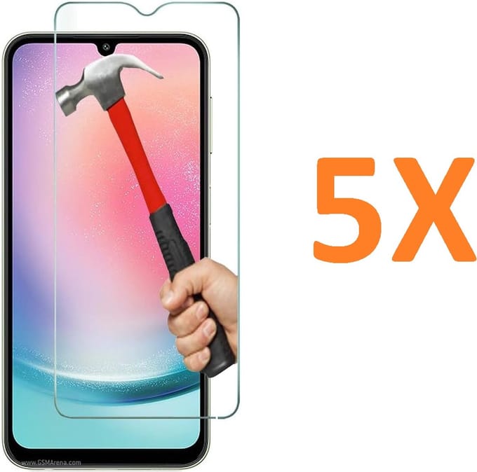 Screenprotector Glas - Tempered Glass Screen Protector Geschikt voor: Samsung Galaxy A14 4G & 5G - 5x