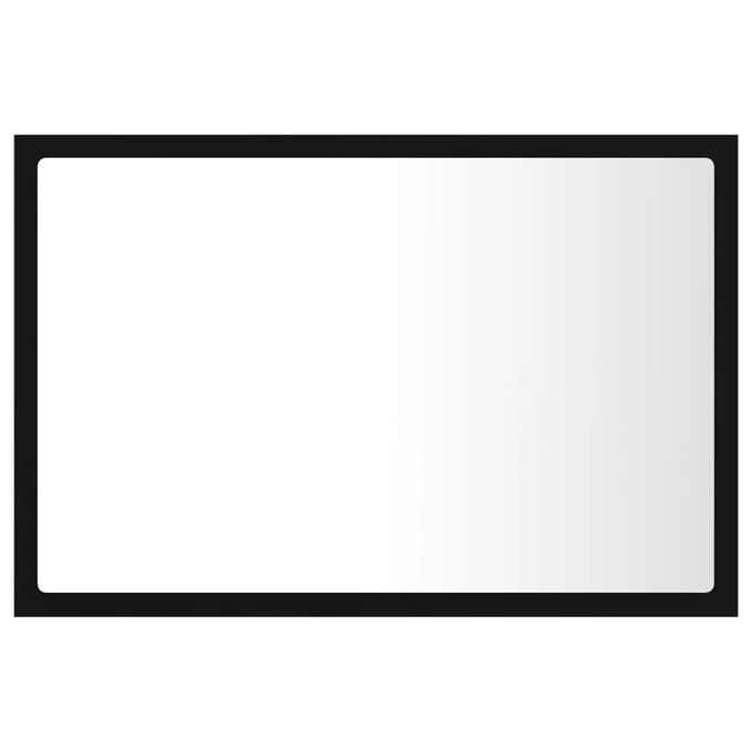 vidaXL - Badkamerspiegel - LED - 60x8,5x37 - cm - acryl - zwart