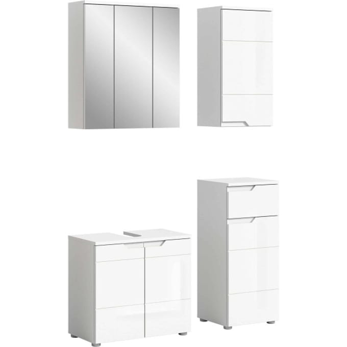 Solero badkamercombinatie wit hoogglans MDF TZ - 34x116x193cm
