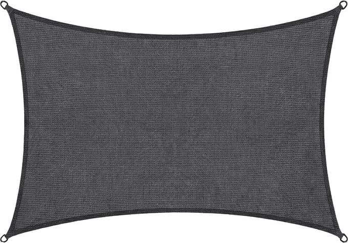 Abbey Camp Schaduwdoek - HDPE - 3 x 4 m - Grijs - Zonnedoek - RVS Ringen - VALLETTA-340