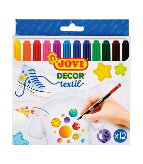 Textielstift jovi assorti | Set a 12 stuk