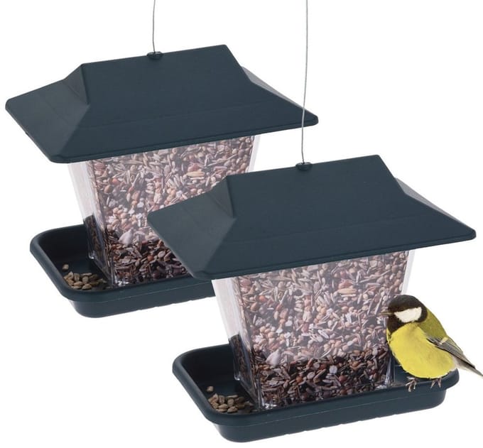 Vogelvoederhuisje 2 stuks - Vogelvoederdispenser - Vogelhuisje