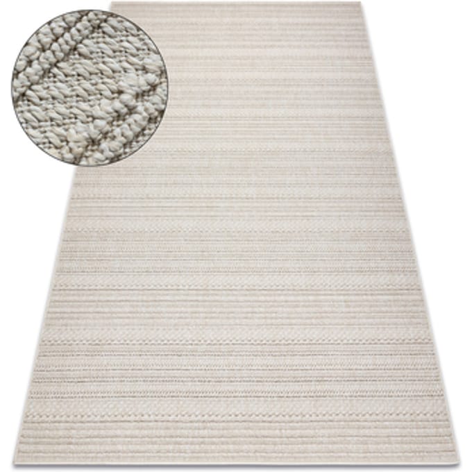 Kleden Rugsx Tapijt JERSEY 19233 crème - Lijnen, structureel, 60x100 cm