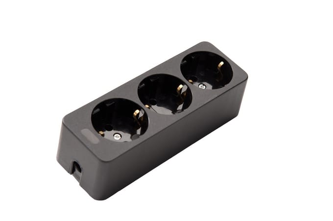 Martin Kaiser 3-Way Desktop Voedingssocket Zwart (Europese Stekkerdoos) - 538/SW [2 Stuks]