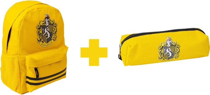 Harry Potter Rugzak + Etui Hufflepuff - Hoogte 41cm