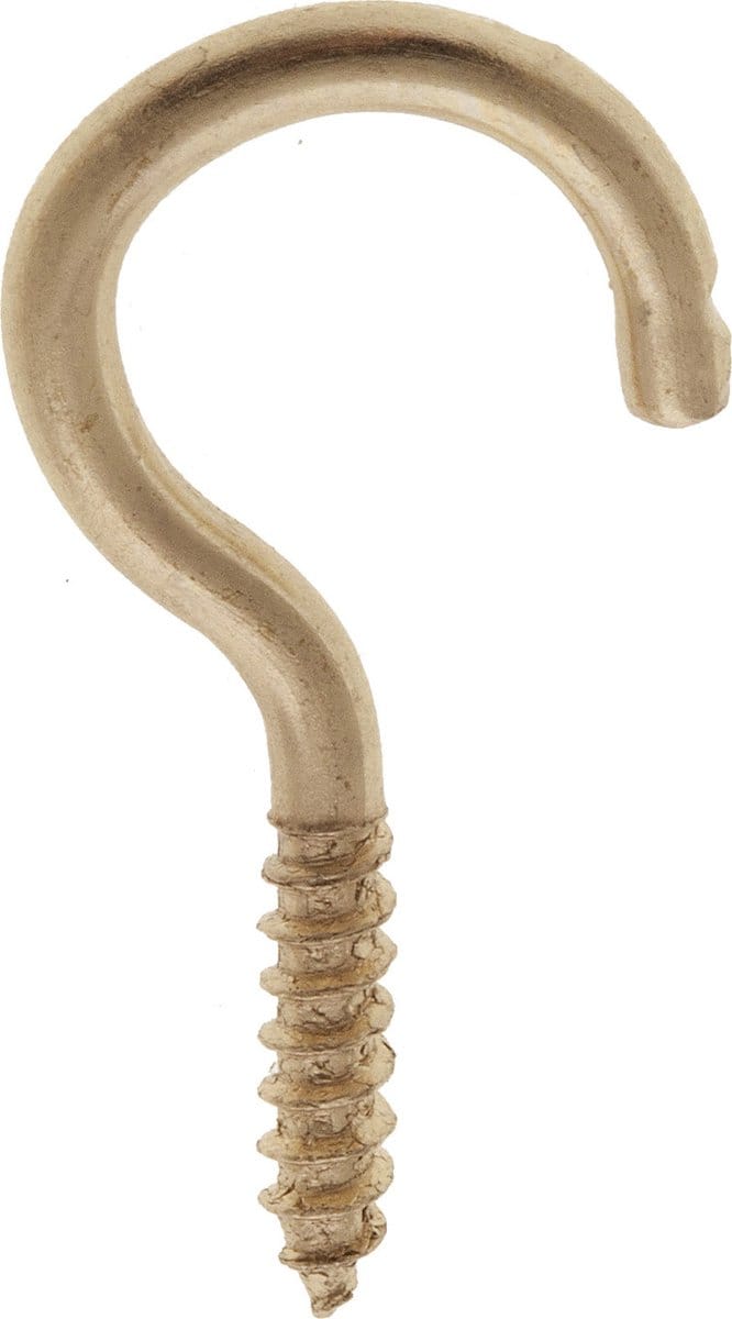 Homefix. Schroef-haak messing 30mm 13 stuks Ophang-Haken.