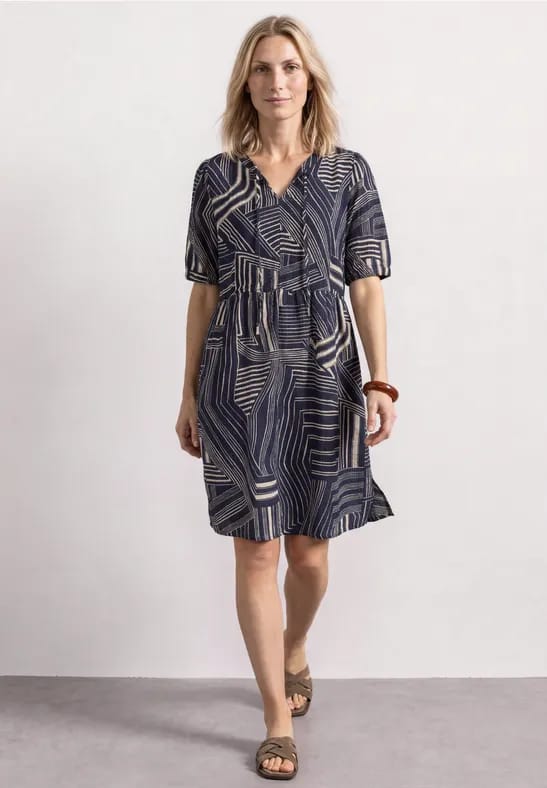Kniehoge jurk met strikdetail