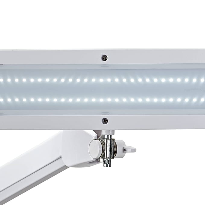 LED-klemarmatuur MAULintro, vermogen 11 W, traploos dimbaar, 360° draaibaar, 920 lm, klembreedte 63 mm, wit