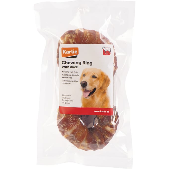 Karlie kauwring met eend 2x Ø7.5cm hondensnacks