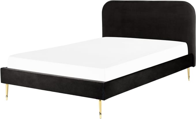 FLAYAT - Tweepersoonsbed - Zwart - 140 x 200 cm - Fluweel