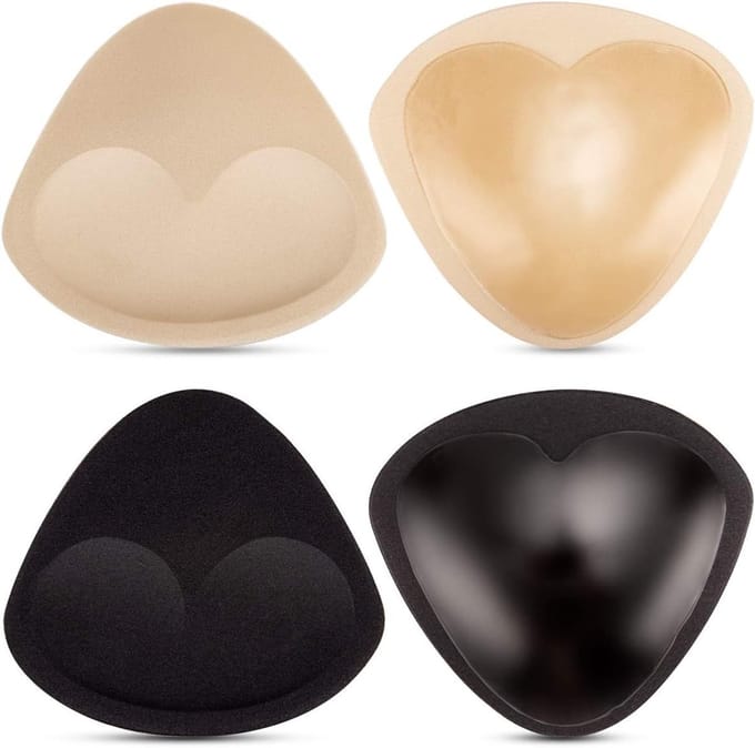 Zelfklevende bh-inserts, herbruikbaar en ademend, spons push-up pads - 2 paar voor extra volume