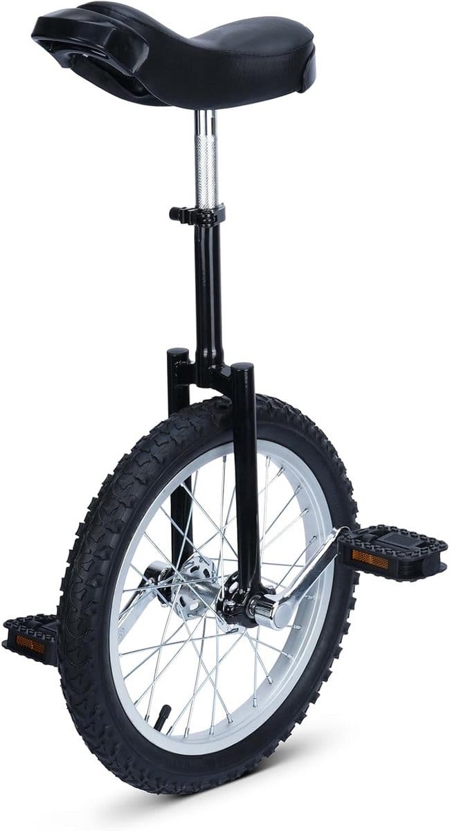 Eenwieler - Loopfiets Balansfiets - Balans Training - In hoogte verstelbaar - 16 inch - Zwart