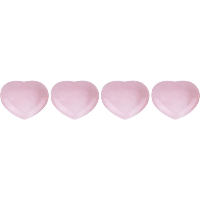 4 stuks Rozenkwarts Gesneden Hartvormige Roze Kristal Helende Steen Halfedelsteen Decor gray