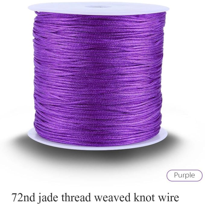 100M x 0.8mm Nylon Chinees Knoopkoord Rattail Macrame Shamballa Draad String Paars purple