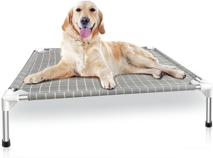 Verhoogd Hondenbed Middelgroot - Duurzaam Oxford & RVS Frame