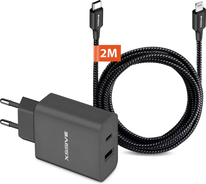 USB en USB C Oplader Set - 2 Meter - Geschikt voor iPad, iPhone en AirPods met Lightning aansluiting