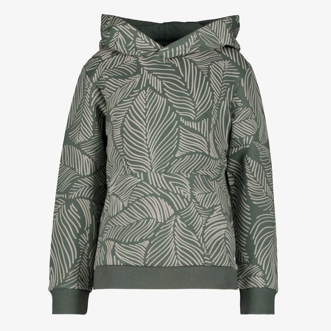 Unsigned jongens hoodie met bladeren print groen - Maat 92