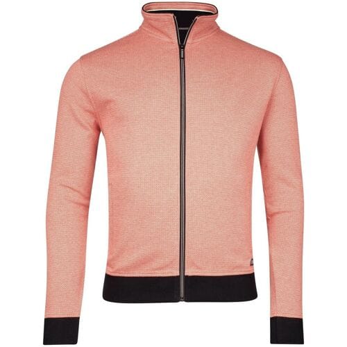 Baileys Vest Sweat Cardigan Zip Yarn Dyed Jacquard Doubleface Interlock Coral / male