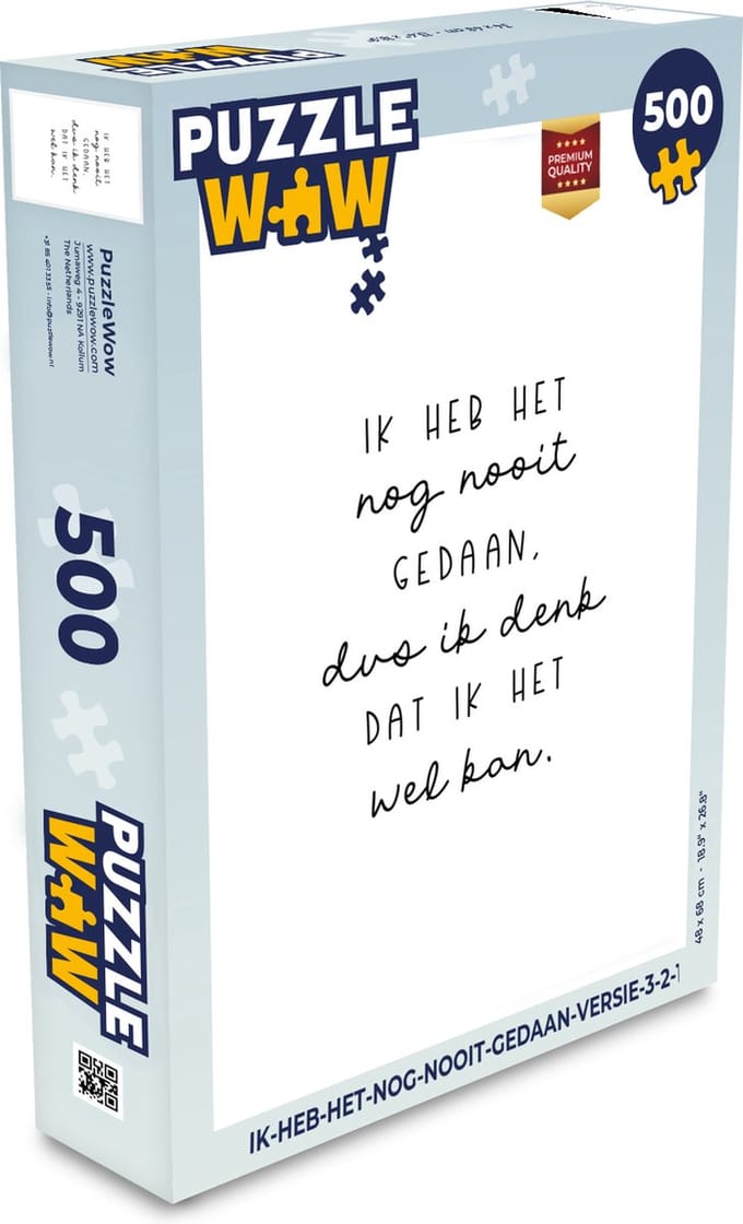 Puzzel Quotes - Ik heb het nog nooit gedaan dus - Baby - Kinderen - - Legpuzzel - Puzzel 500 stukjes