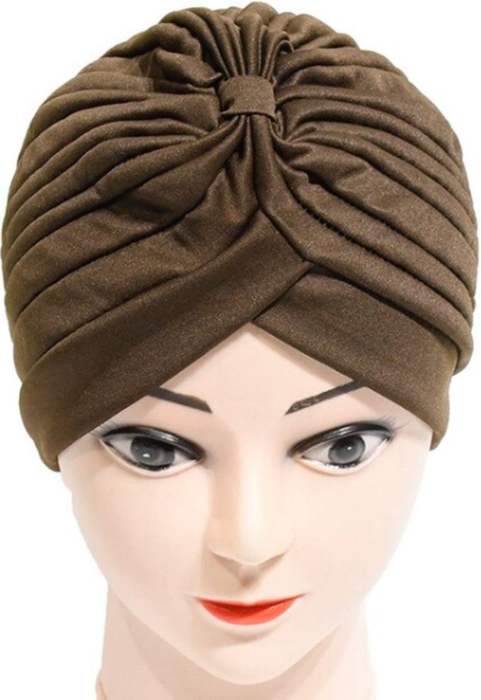 New Age Devi - Tulband - Bruin - Head wrap - Chemo muts - Beanie - Hoofddoek - Hijab - Slaapmuts