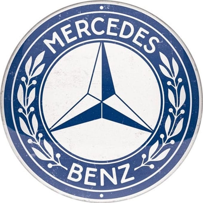 Round Tin Sign 35cm Mercedes-Benz - Logo