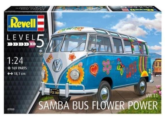 Revell Modelbouwpakket Auto - 07050 Volkswagen VW Samba T1 -Flower Power- Plastic - 1:24 - Modelbouw