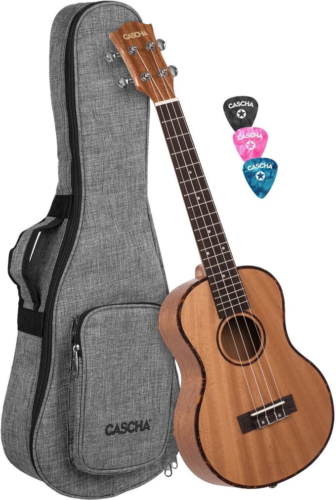 Cascha HH 2048 premium tenor ukelele met tas en plectra