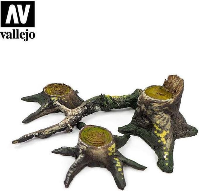 Vallejo Modelbouwpakket - SC305 Boomstronken met Wortels Accessoires set - 1:35 - Modelbouw