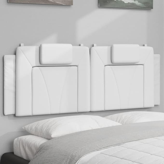 vidaXL - Hoofdbordkussen - "Viana" - 140 - cm - kunstleer - wit